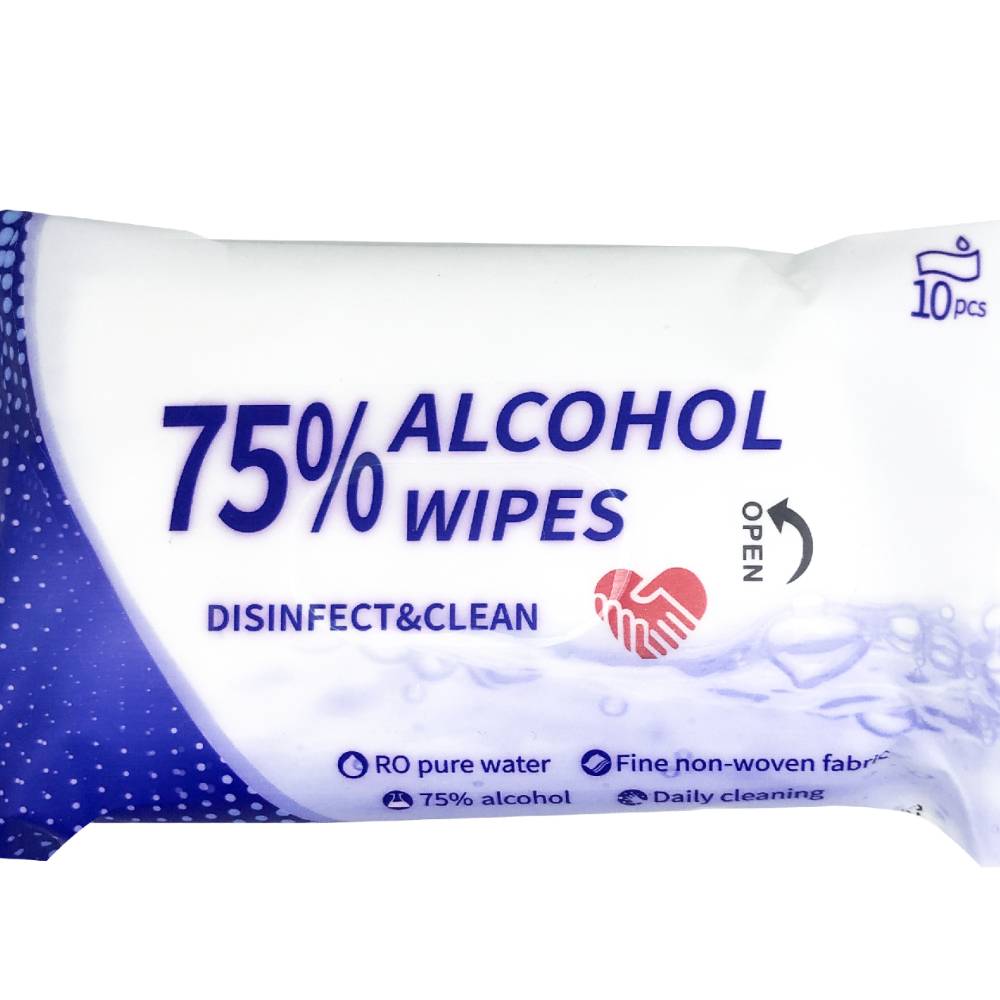 WeCareYou品牌10片装75％酒精度人体物体等多用途酒精消毒湿巾