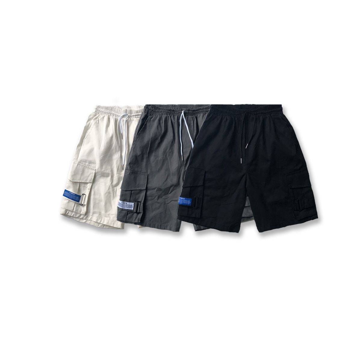 Summer 2021 Hong Kong style Japanese simple men's loose multi-pocket cargo shorts couple five-point pants