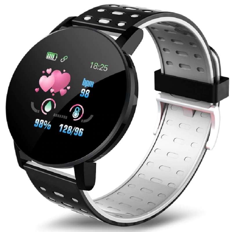 119 Plus Smart Watch Blood Pressure Round Bluetooth Heart Rate Waterproof