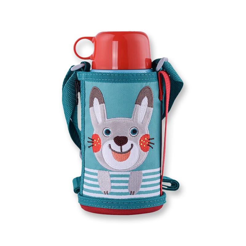 [Japan Direct Mail] Japan TIGER Tiger Children's Insulated Cup / Drink Double Cover MBR-A06GAR Little Meng Rabbit Portable Student Drinking Cup (Straight Drink Cover + Insulation Cover) 600ml