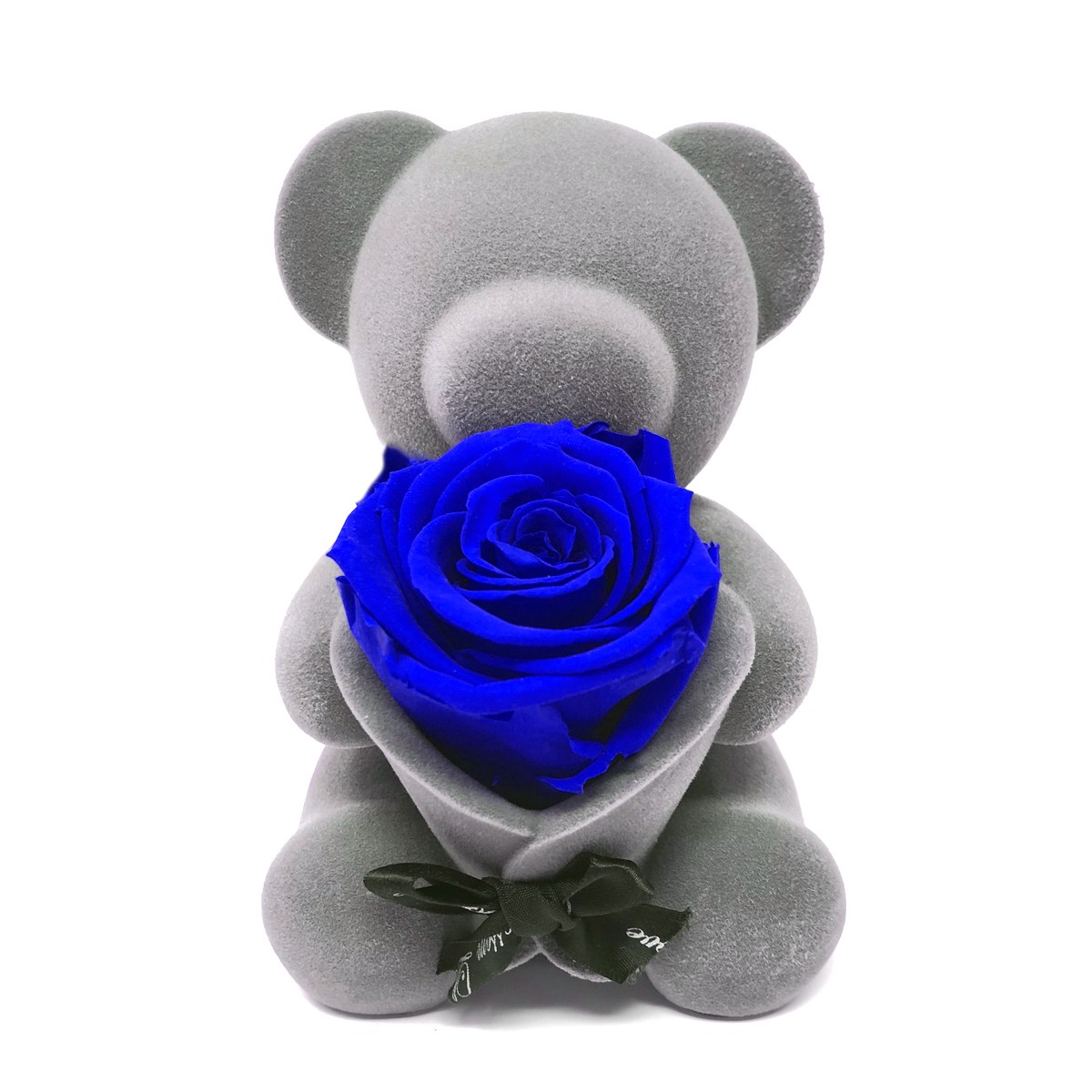 Blossoming Love Bear Preserved Rose Music Box - Blue